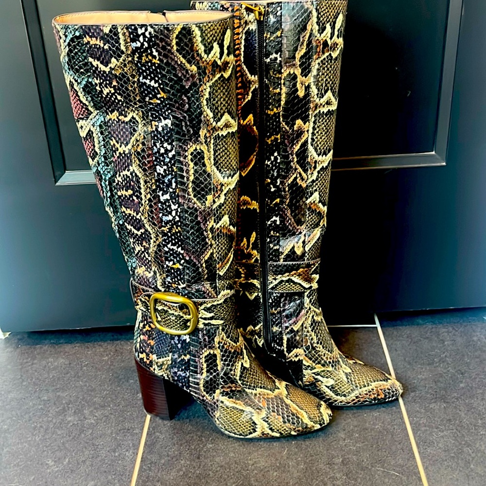 Coach knee high python boots